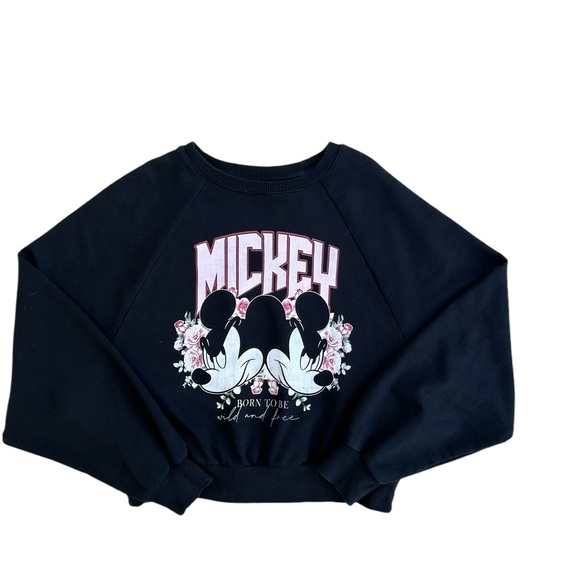 Disney RARE Mickey Mouse Sweatshirt SMALL - Born to be Wild and Free. Boxy Fit - Picture 13 of 16